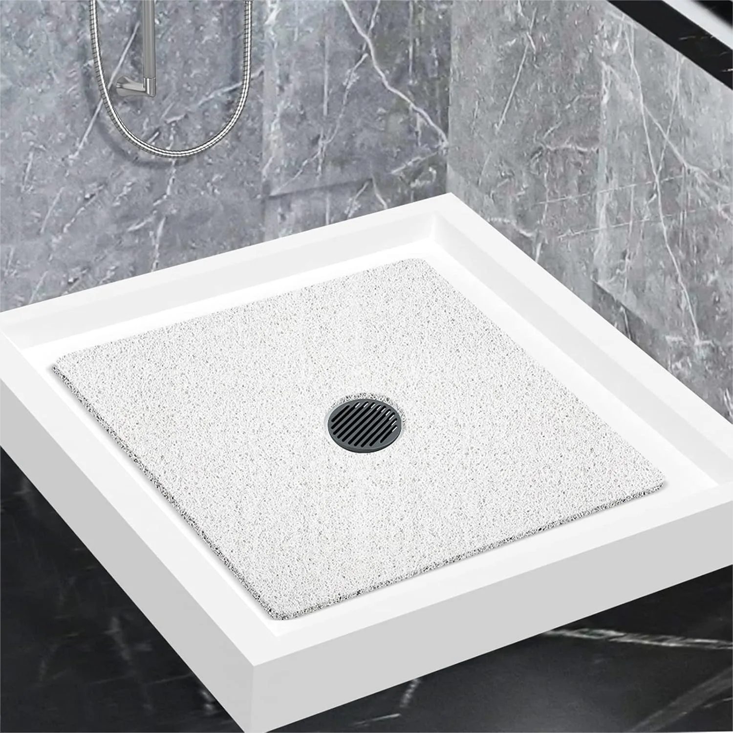 Non Slip Shower Mat, Soft Bath Mat with Drain, Quick Drying PVC Loofah Bathtub Mat for Bathroom, 24x24 Inch White
Non Slip Shower Mat, Soft Bath Mat with Drain, Quick Drying PVC Loofah Bathtub Mat for Bathroom, 24x24 Inch White