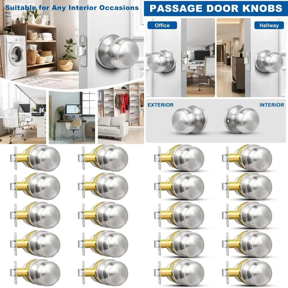 Набор из 10 круглых дверных ручек из матового никеля с ключом для внутренних/наружных замков, подходят для дверей дома и ванных комнат
Набор из 10 круглых дверных ручек из матового никеля с ключом для внутренних/наружных замков, подходят для дверей дома и ванных комнат