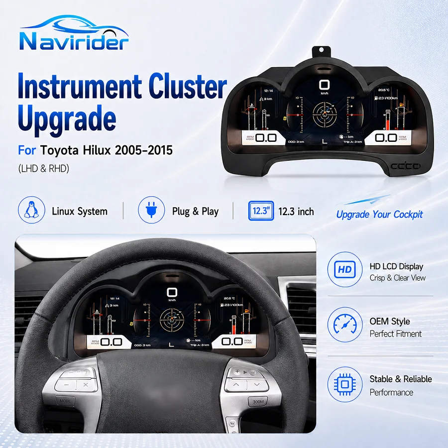 12.3 Inch Full LCD Linux System Virtual Cockpit Speedometer Digital Instrument Cluster For Toyota Hilux Fortuner 2005-2015
12.3 Inch Full LCD Linux System Virtual Cockpit Speedometer Digital Instrument Cluster For Toyota Hilux Fortuner 2005-2015