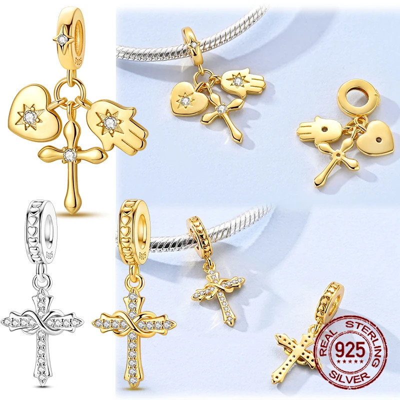 Подвески-шармы из стерлингового серебра 925 пробы: Крест и Рука Хамса, инкрустированные фианитами, для браслетов, повседневные украшения, подарок для женщин и девушек
Подвески-шармы из стерлингового серебра 925 пробы: Крест и Рука Хамса, инкрустированные фианитами, для браслетов, повседневные украшения, подарок для женщин и девушек