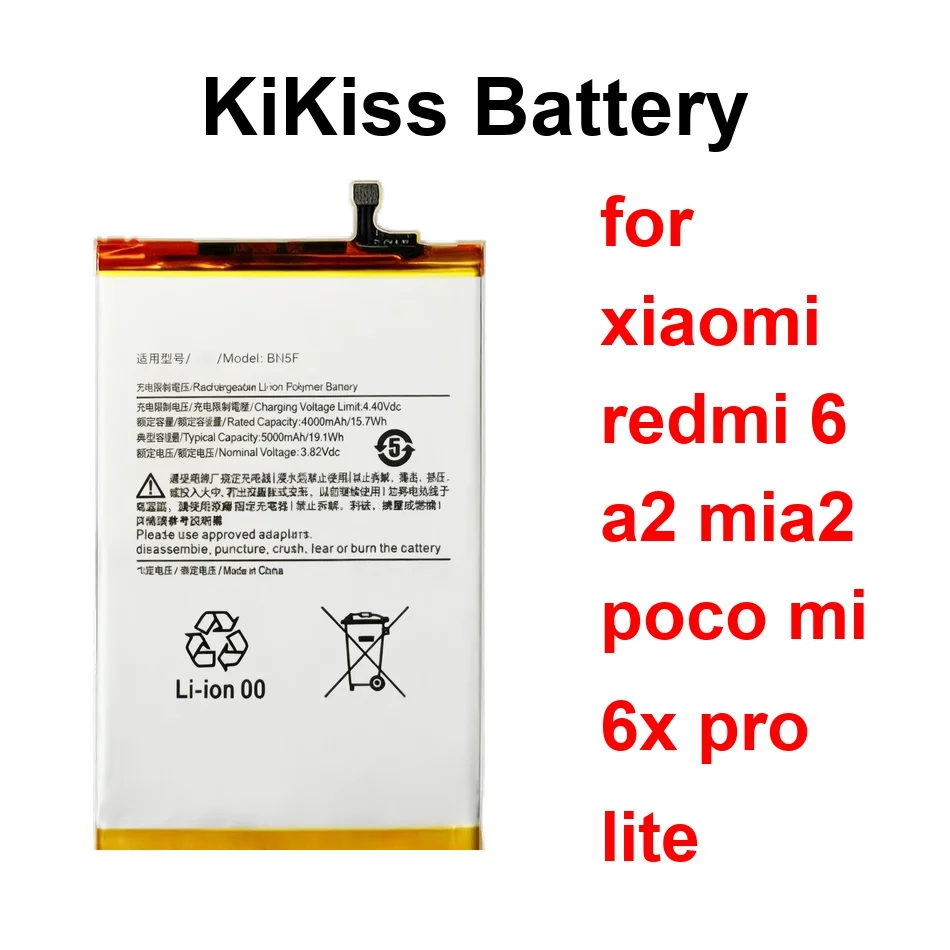 Mobile Phone Battery Long Lasting BN5F BN47 BN36 2910-5000Mah For Xiaomi Redmi 6 A2 MIA2 Poco MI 6X Pro Lite
Mobile Phone Battery Long Lasting BN5F BN47 BN36 2910-5000Mah For Xiaomi Redmi 6 A2 MIA2 Poco MI 6X Pro Lite