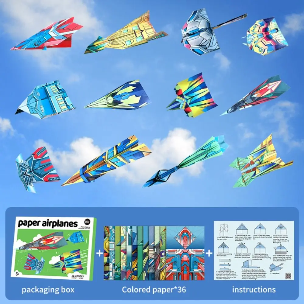 Paper Handmade Airplane Origami Montessori Art Learning Airplane Origami Set Cartoon 3D Versatile Paper Aircraft Toy
Paper Handmade Airplane Origami Montessori Art Learning Airplane Origami Set Cartoon 3D Versatile Paper Aircraft Toy