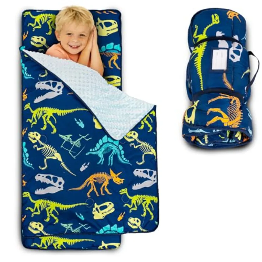 Toddler Nap Mat with Pillow and Minky Blanket, Large 55"x38" Sleeping Bag, Washable, Lightweight, Easy to Roll, Perfect for Pre
Toddler Nap Mat with Pillow and Minky Blanket, Large 55"x38" Sleeping Bag, Washable, Lightweight, Easy to Roll, Perfect for Pre