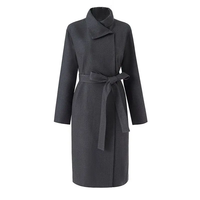 Elegant Stand Collar Midi Length Coat for Women Belted Waist Design Korean Style Long Sleeve Polyester Material Commute Fashion
Elegant Stand Collar Midi Length Coat for Women Belted Waist Design Korean Style Long Sleeve Polyester Material Commute Fashion