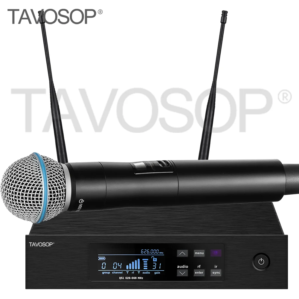 TAVOSOP Professional QLXD4 UHF Wireless Microphone System with karaoke DJ Handheld vocal Dynamic Microphone for Recording Stag
TAVOSOP Professional QLXD4 UHF Wireless Microphone System with karaoke DJ Handheld vocal Dynamic Microphone for Recording Stag