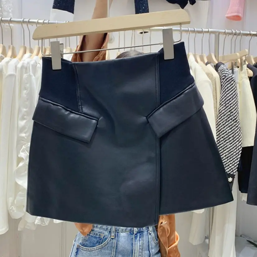 2023 Autumn Winter PU Leather Skirts Women Fashion Elastic Waist A-Line Mini Skirt Zipper Black High Waist Skirt OL Style Y3498
2023 Autumn Winter PU Leather Skirts Women Fashion Elastic Waist A-Line Mini Skirt Zipper Black High Waist Skirt OL Style Y3498