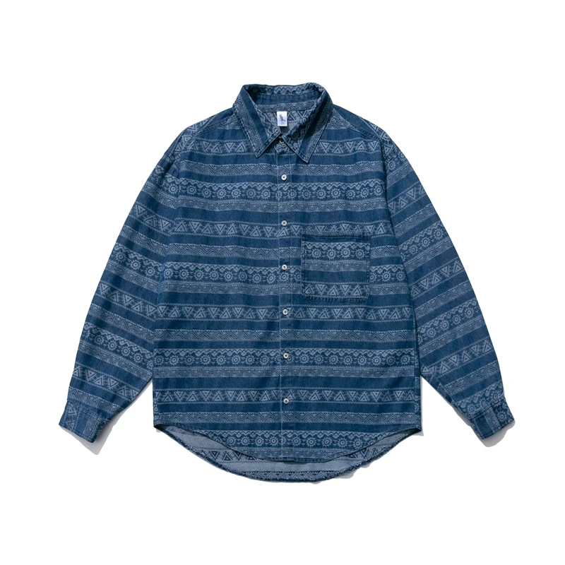 Retro Japanese Waed Denim Ethnic Long Sve Loose Men's irt Trendy Youthful Casual Faion Spring Collection
Retro Japanese Waed Denim Ethnic Long Sve Loose Men's irt Trendy Youthful Casual Faion Spring Collection