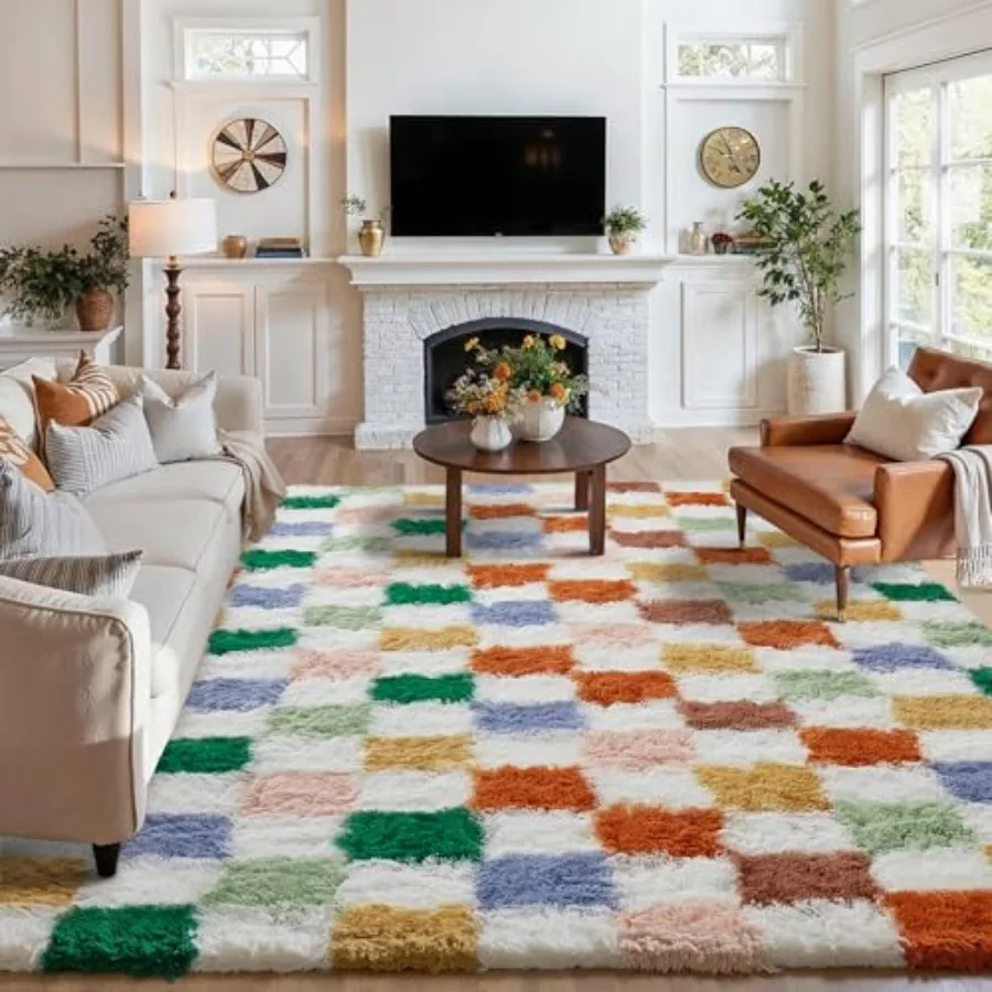 Checkered 8x10 Rug for Living Room, Neutral Shag Rug Washable Non-Slip Large Area Rug Super Soft Indoor Fuzzy Carpet Fluffy Bed
Checkered 8x10 Rug for Living Room, Neutral Shag Rug Washable Non-Slip Large Area Rug Super Soft Indoor Fuzzy Carpet Fluffy Bed