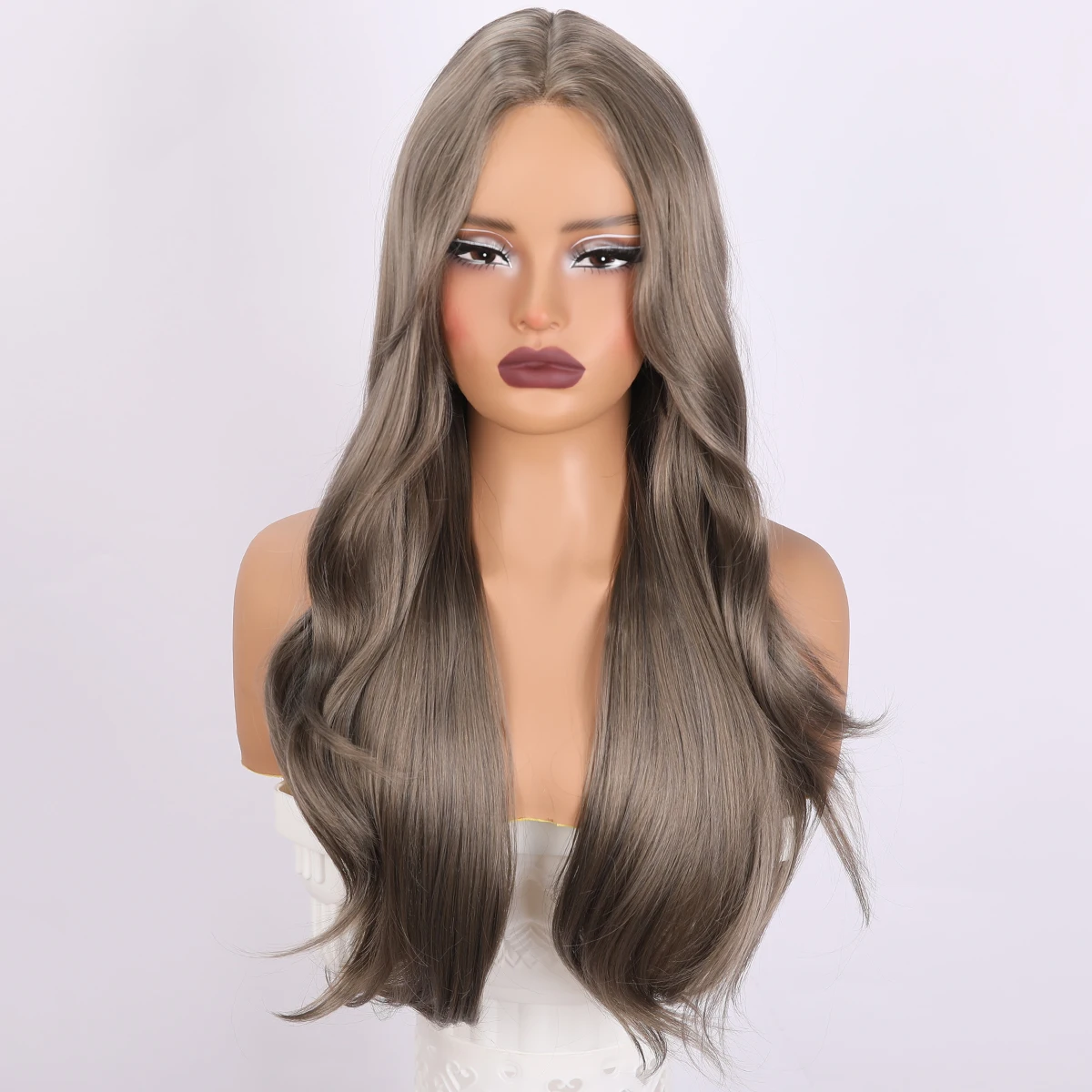Female Daily Straight Tube Long Hair Synthetic 6 * 1.5 Forehead Lace Wig With High Gloss Grey brown Natural Bangs Wig
Female Daily Straight Tube Long Hair Synthetic 6 * 1.5 Forehead Lace Wig With High Gloss Grey brown Natural Bangs Wig