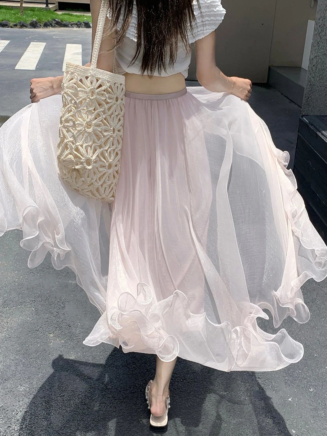 Flowing Chiffon Half Skirt High Waist Slimming Maxi Summer Korean Style Commute Soft Comfortable Polyester Fiber A-Line Skirt
Flowing Chiffon Half Skirt High Waist Slimming Maxi Summer Korean Style Commute Soft Comfortable Polyester Fiber A-Line Skirt