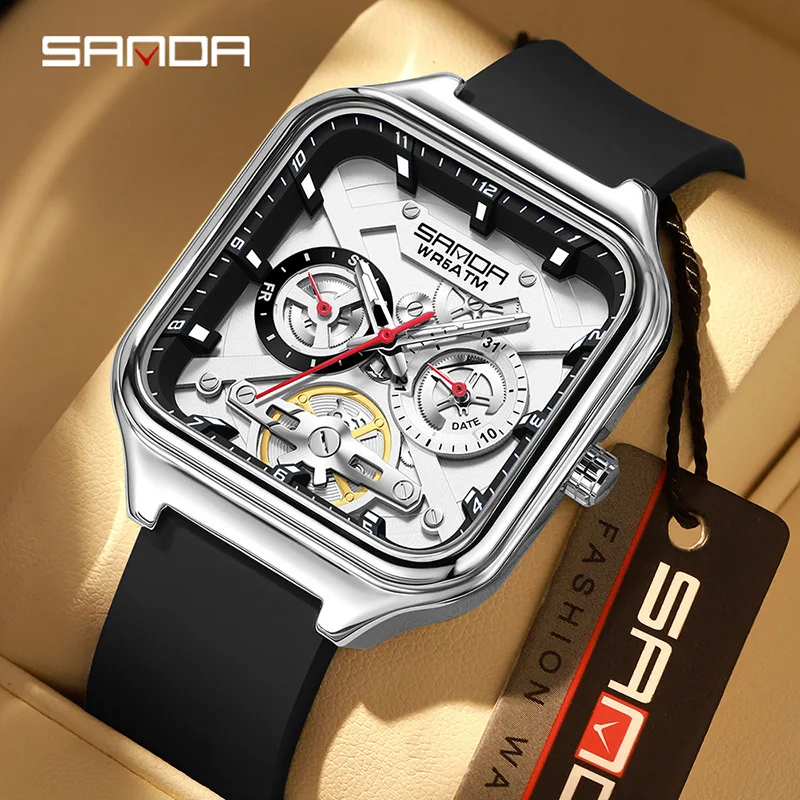 Fashion Men's Quartz Watch Square Vintage Retro Mechanical Style Waterproof Luminous & Calendar Elegant Design Wrist Watch
Fashion Men's Quartz Watch Square Vintage Retro Mechanical Style Waterproof Luminous & Calendar Elegant Design Wrist Watch