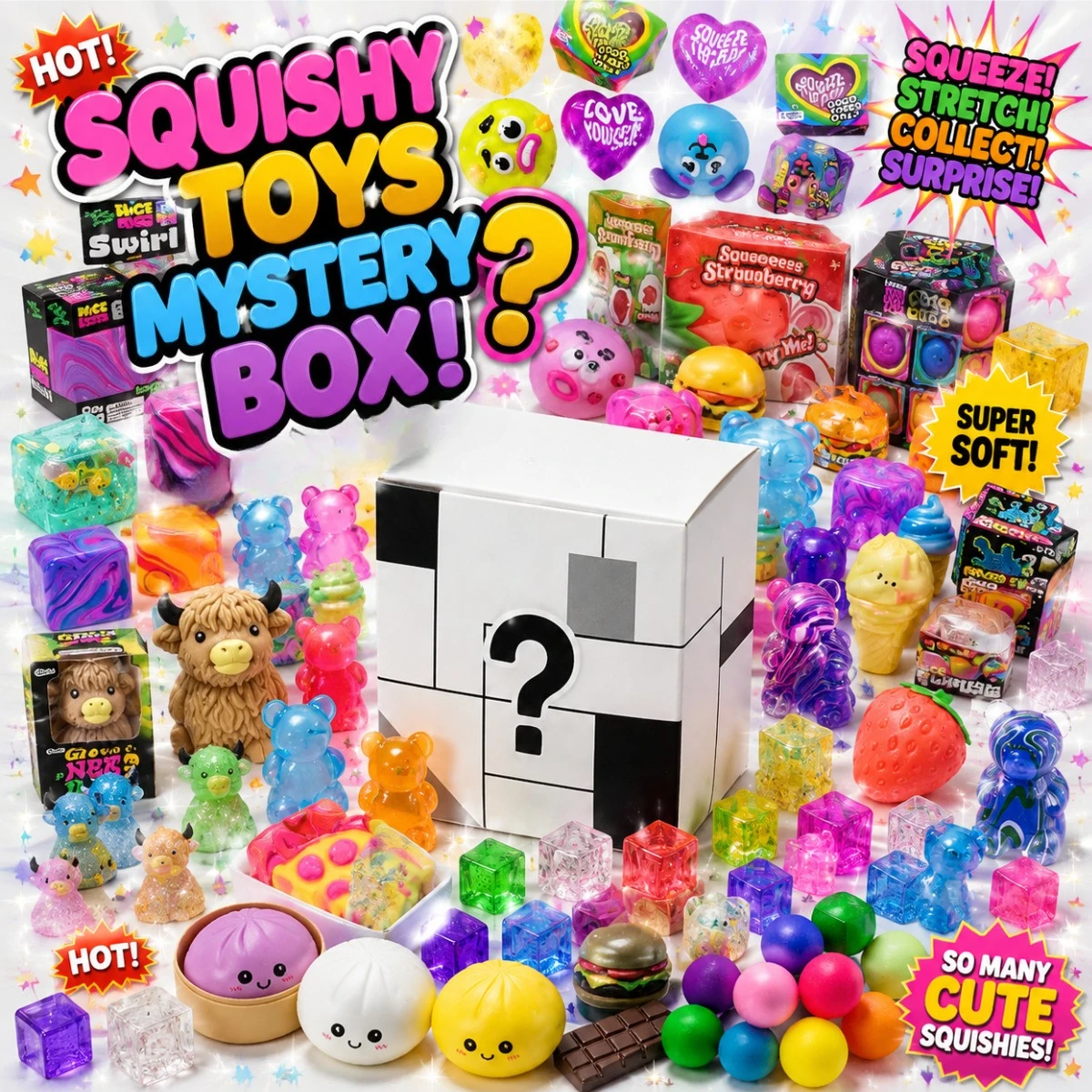 2026 Hot Popular Mystery Box Squishy Toys, 1 Random Stress Relief Fidget Toy from Massive Nee Doh Assorted Styles, Super Soft Squeeze Stretch Collectible Sensory Toy, Kids Party Favor & Classroom Reward Gift
2026 Hot Popular Mystery Box Squishy Toys, 1 Random Stress Relief Fidget Toy from Massive Nee Doh Assorted Styles, Super Soft Squeeze Stretch Collectible Sensory Toy, Kids Party Favor & Classroom Reward Gift