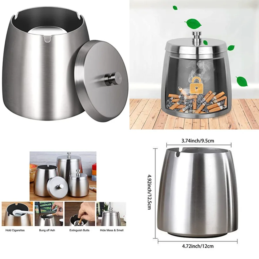 X- Outdoor Ashtray with Lid for Cigarettes, Stainless Steel Windproof/Rainproof Heavy Hidden Ashtray for Outside Patio Home Tab
X- Outdoor Ashtray with Lid for Cigarettes, Stainless Steel Windproof/Rainproof Heavy Hidden Ashtray for Outside Patio Home Tab
