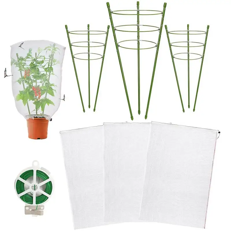 Portable Tomato Cage With Net Anti-bird Plant Support Cage With Tie Rope And 3 Drawstring Nets Tomato Cages For Garden Plant
Portable Tomato Cage With Net Anti-bird Plant Support Cage With Tie Rope And 3 Drawstring Nets Tomato Cages For Garden Plant