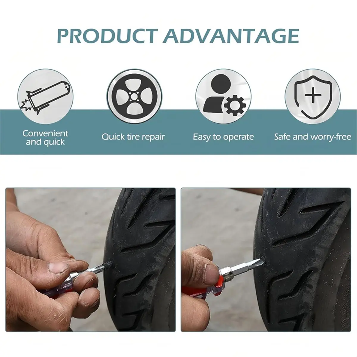 Y1392A J~60 PCS Tire Repair Rubber Nail, Vacuum Tire Repair Kits Spiral Rubber Screws, Fast Self-Service Tool for Car, Truck
Y1392A J~60 PCS Tire Repair Rubber Nail, Vacuum Tire Repair Kits Spiral Rubber Screws, Fast Self-Service Tool for Car, Truck