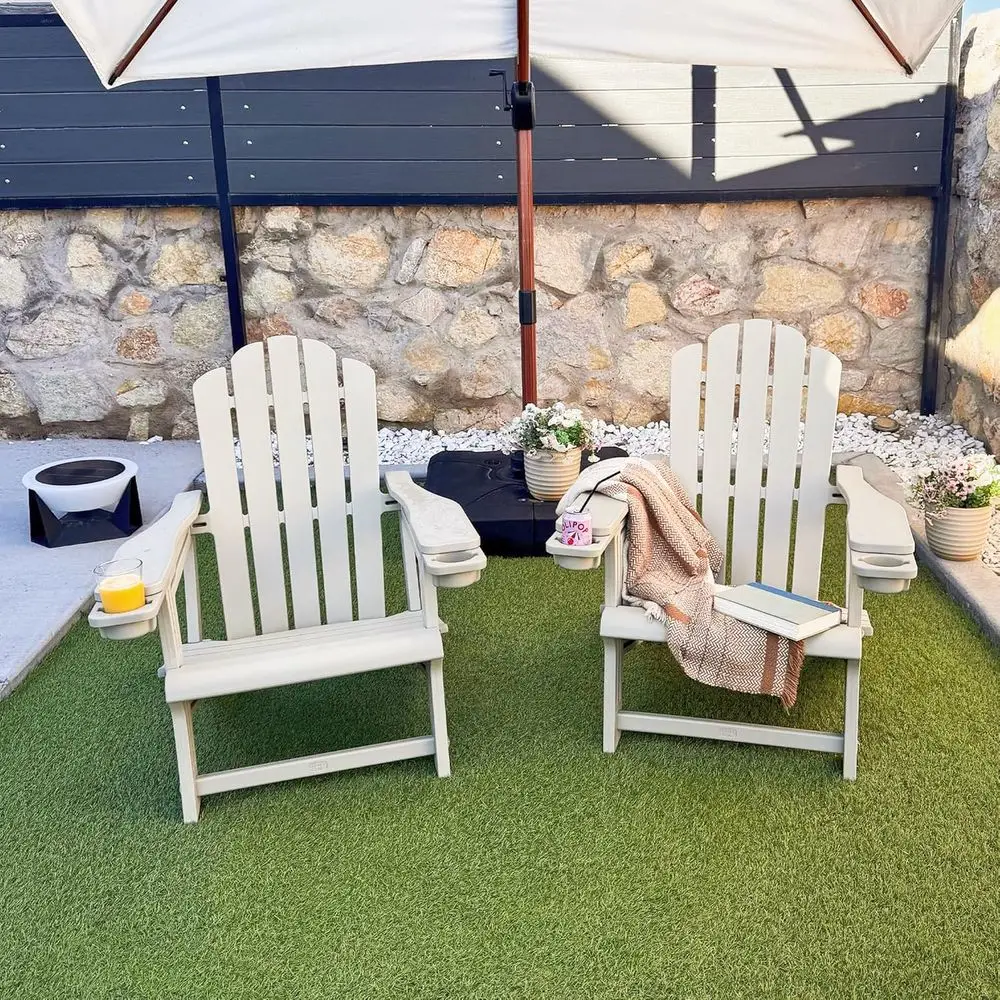 Adirondack Chair Set of 2 HDPE AllWeather Outdoor Fire Pit Chair with 24.6 Oversized Seat WoodTextured Patio Adirondack Chair w
Adirondack Chair Set of 2 HDPE AllWeather Outdoor Fire Pit Chair with 24.6 Oversized Seat WoodTextured Patio Adirondack Chair w