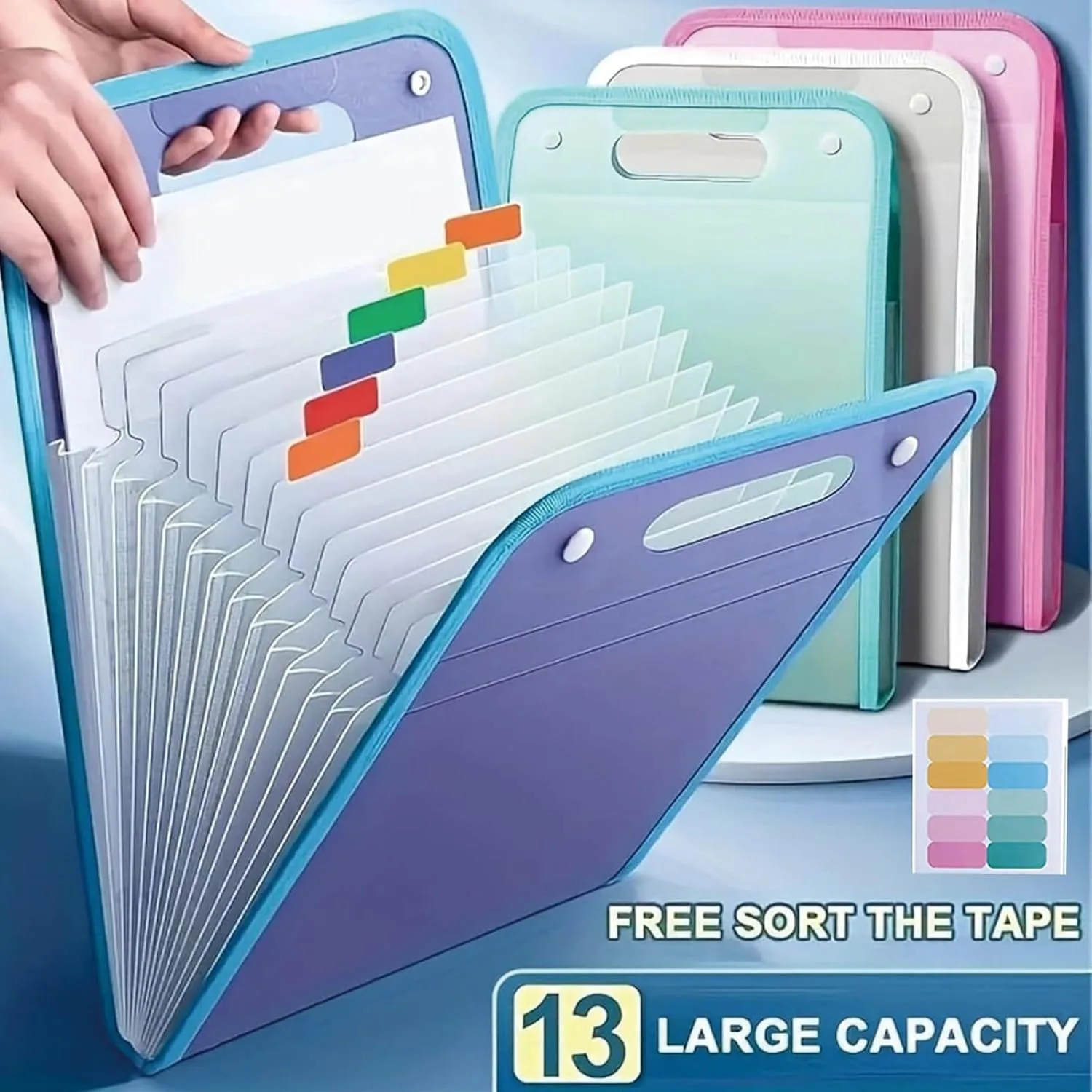 Portable Expanding Accordion File Folder Organizer with 13 Pp Pockets, Sky Blue Document Storage for Home, Office, School, Filing Box with Closure and Desktop Folder Organizer
Portable Expanding Accordion File Folder Organizer with 13 Pp Pockets, Sky Blue Document Storage for Home, Office, School, Filing Box with Closure and Desktop Folder Organizer