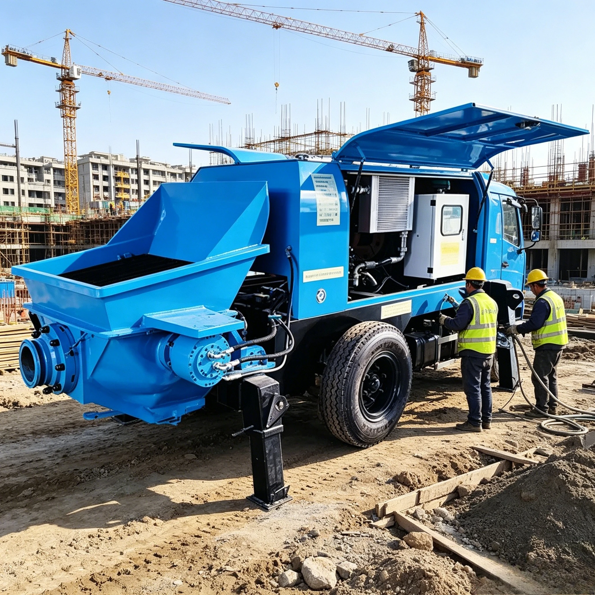 Small Mobile Concrete Pump Mini Hydraulic Concrete Pump with Remote Control Concrete Pump for Construction Building Customized
Small Mobile Concrete Pump Mini Hydraulic Concrete Pump with Remote Control Concrete Pump for Construction Building Customized