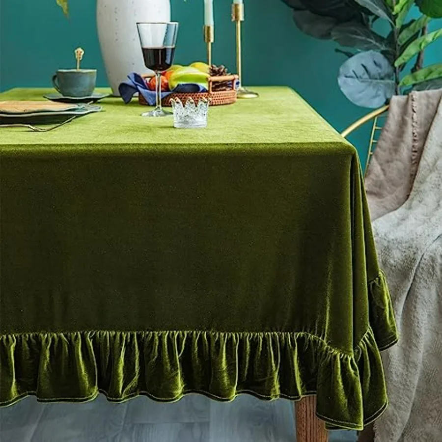 Velvet Tablecloth Luxurious Solid Rectangle Table Cloth Oblong Retro Farmhouse Ruffle Tablecloths Washable Table Cover for Part
Velvet Tablecloth Luxurious Solid Rectangle Table Cloth Oblong Retro Farmhouse Ruffle Tablecloths Washable Table Cover for Part