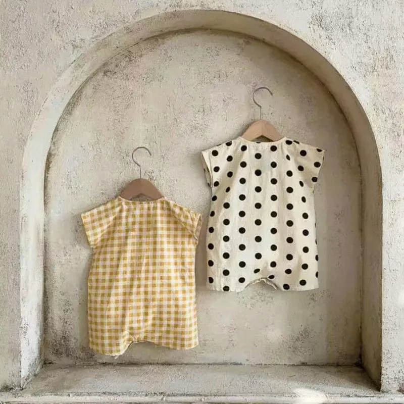 ZOETOPKID Summer New Baby Girl Short Sleeve Plaid Bodysuit Infant Boy Cute Polka Dot Jumpsuit Cotton Newborn Thin Clothes 0-24M
ZOETOPKID Summer New Baby Girl Short Sleeve Plaid Bodysuit Infant Boy Cute Polka Dot Jumpsuit Cotton Newborn Thin Clothes 0-24M