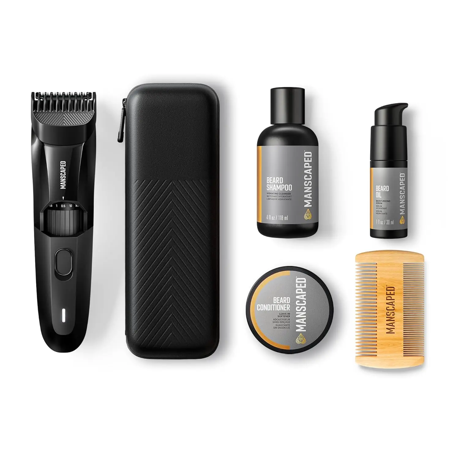 Advanced Beard Grooming Kit with Precision Trimmer, Hydrating Shampoo, Conditioner, Oil & Comb for Men
Advanced Beard Grooming Kit with Precision Trimmer, Hydrating Shampoo, Conditioner, Oil & Comb for Men