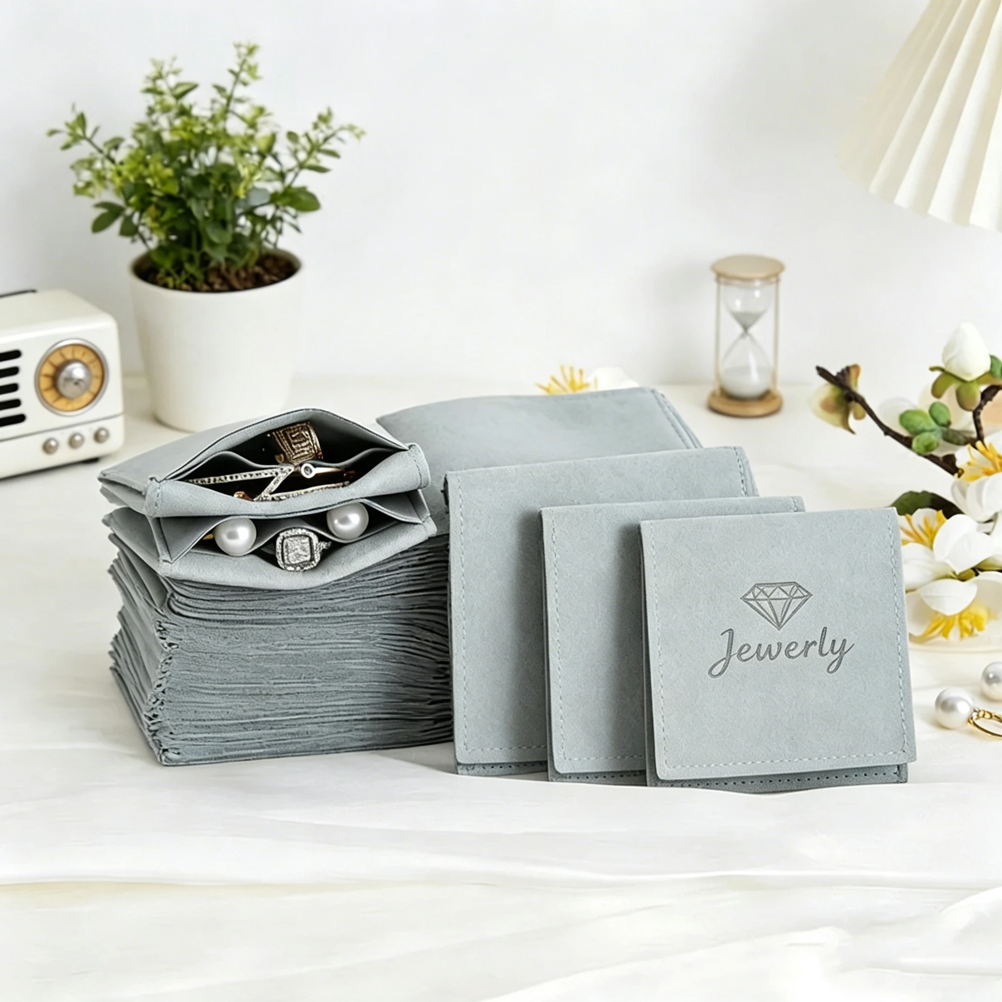 50pcs 8x8cm Microfibre Jewelry Bags With Divider Cosmetic Earrings Lipsticks Earrings Organizer Custom Logo Wedding Gift Pouch
50pcs 8x8cm Microfibre Jewelry Bags With Divider Cosmetic Earrings Lipsticks Earrings Organizer Custom Logo Wedding Gift Pouch