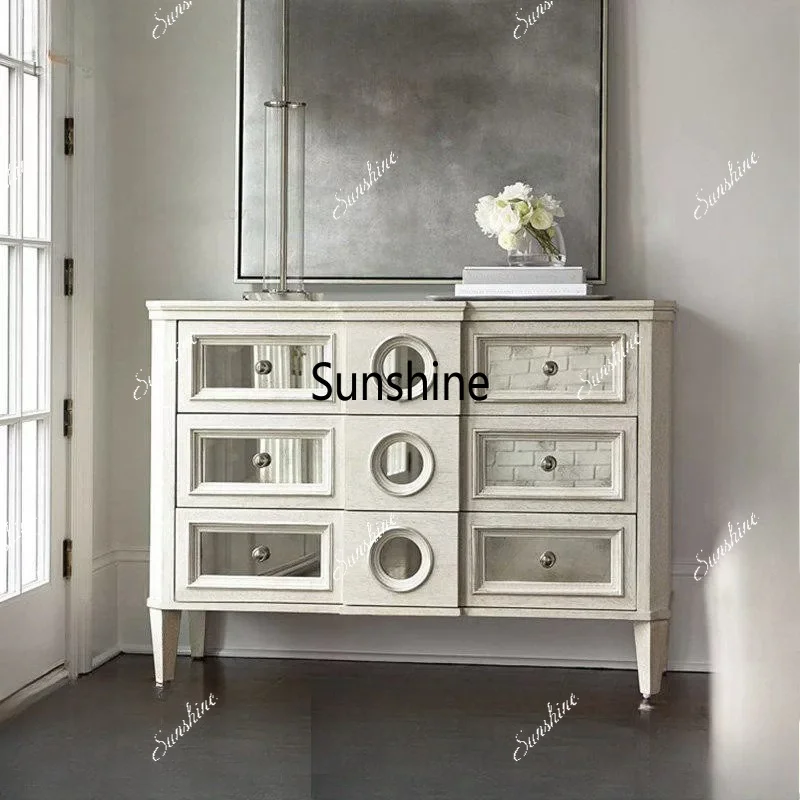 American light luxury dining side cabinet solid wood old three-bucket cabinet
American light luxury dining side cabinet solid wood old three-bucket cabinet