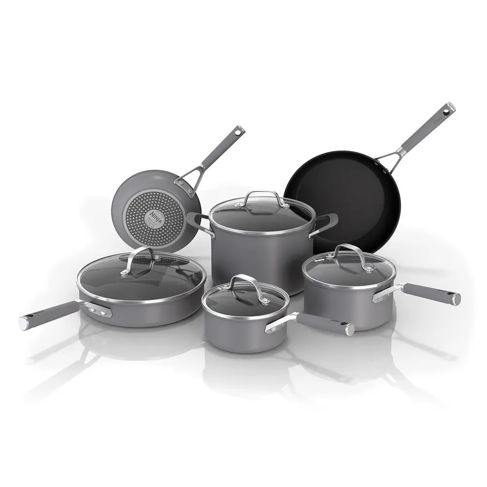 Pots and Pans Set Non Stick Comfort Grip 10Piece Cookware Set with NeverStick Frying Pan, Sauce Pan With Lid, Stock Pot with Li
Pots and Pans Set Non Stick Comfort Grip 10Piece Cookware Set with NeverStick Frying Pan, Sauce Pan With Lid, Stock Pot with Li