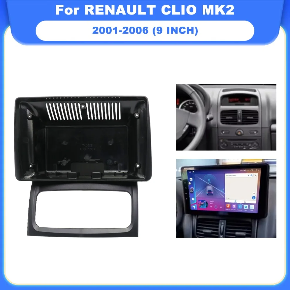 9-дюймовый 22,86 см комплект рамки автомобильного радио для RENAULT CLIO MK2 2001-2006 авто стерео держатель центральной консоли лицевая панель лицевая панель 
9-дюймовый 22,86 см комплект рамки автомобильного радио для RENAULT CLIO MK2 2001-2006 авто стерео держатель центральной консоли лицевая панель лицевая панель