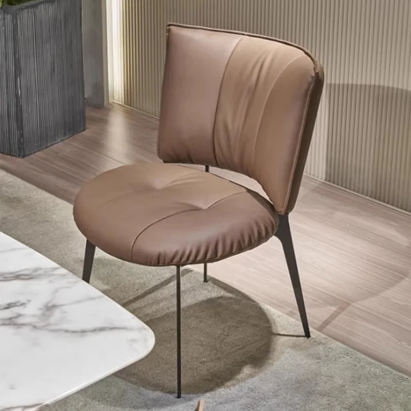 High-End Modern Leather Dining Chair Ergonomic Comfort Chairs for Kitchen Living Room with Soft Cushion Simple Steel Cafe Chair 
High-End Modern Leather Dining Chair Ergonomic Comfort Chairs for Kitchen Living Room with Soft Cushion Simple Steel Cafe Chair