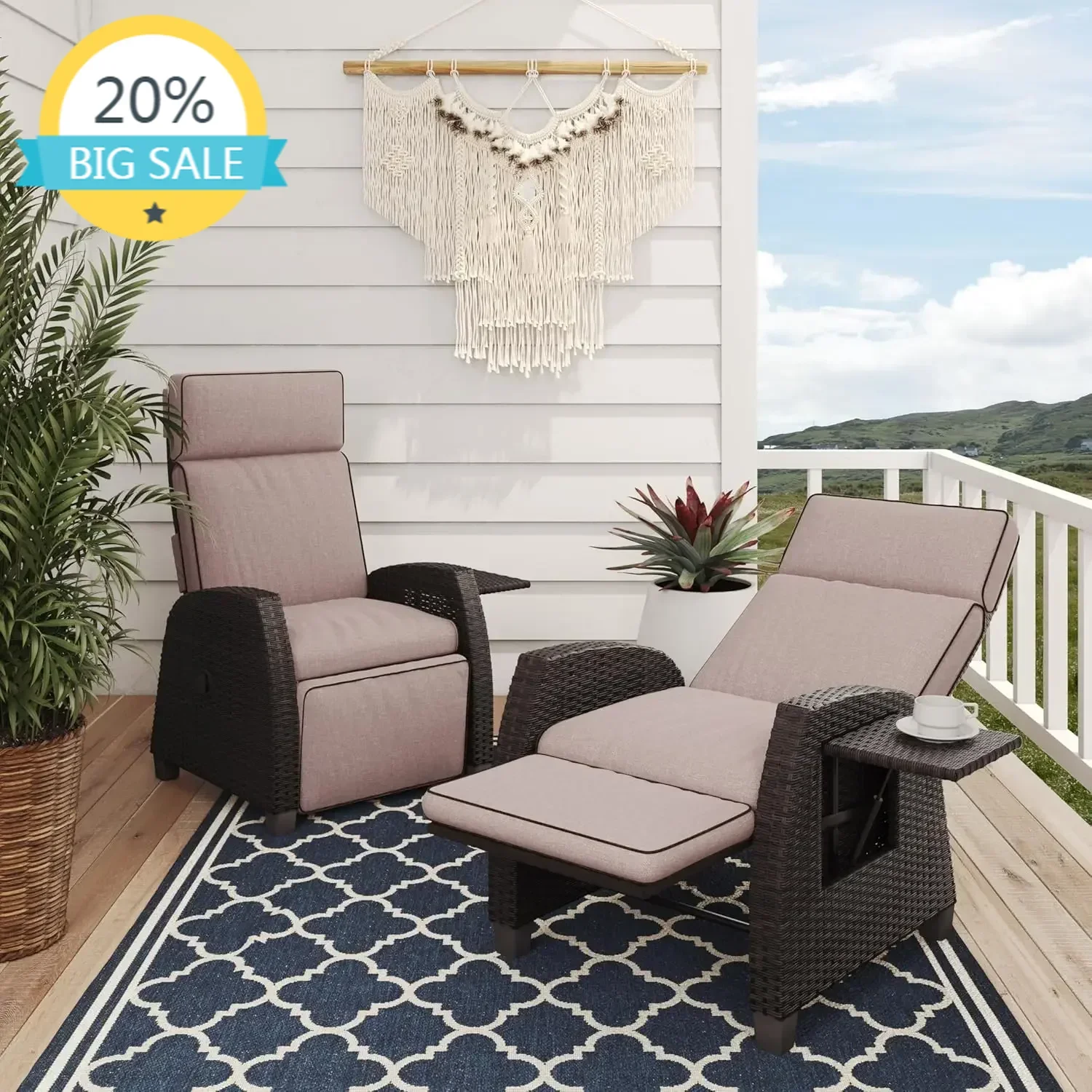 Outdoor Recliners Set of 2 Patio Recliner Chair Wicker Lay Flat Reclining Patio Chairs
Outdoor Recliners Set of 2 Patio Recliner Chair Wicker Lay Flat Reclining Patio Chairs