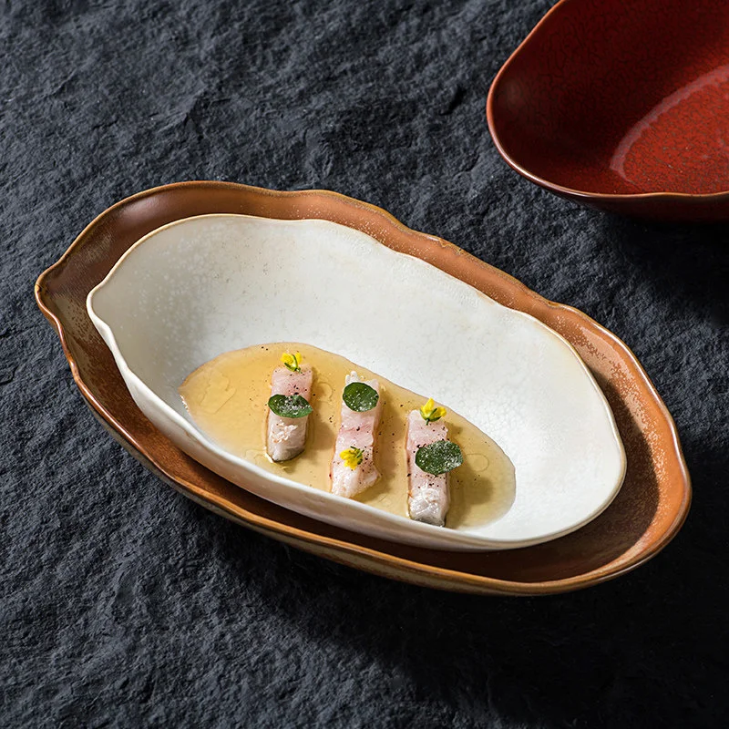 western style Elegant red blue green plate irregular ceramic creative oval salad tray deep dish ellipse fish japanese dish set
western style Elegant red blue green plate irregular ceramic creative oval salad tray deep dish ellipse fish japanese dish set