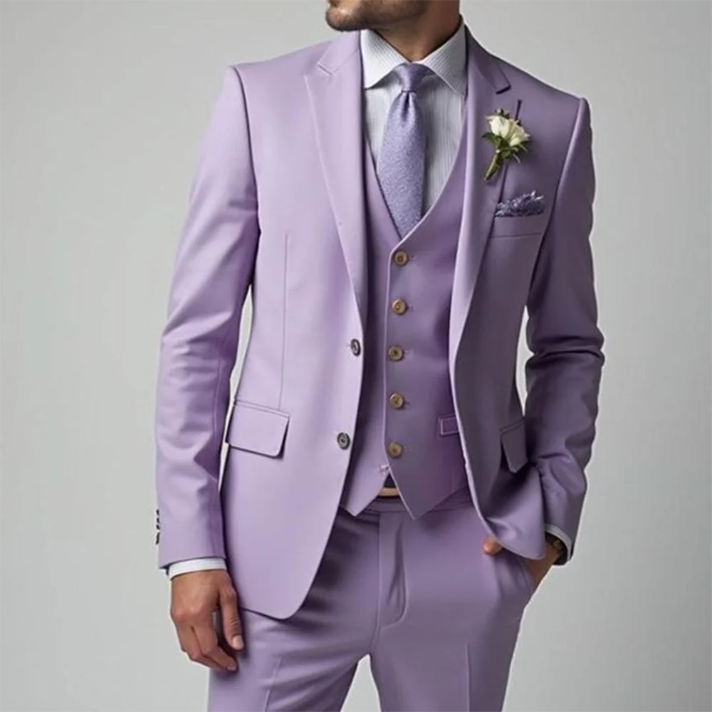 Мужские костюмы Формальный светло-фиолетовый костюм из трех предметов Slim Fit Morden Design Стильный костюм для выпускного свадебного костюма
Мужские костюмы Формальный светло-фиолетовый костюм из трех предметов Slim Fit Morden Design Стильный костюм для выпускного свадебного костюма