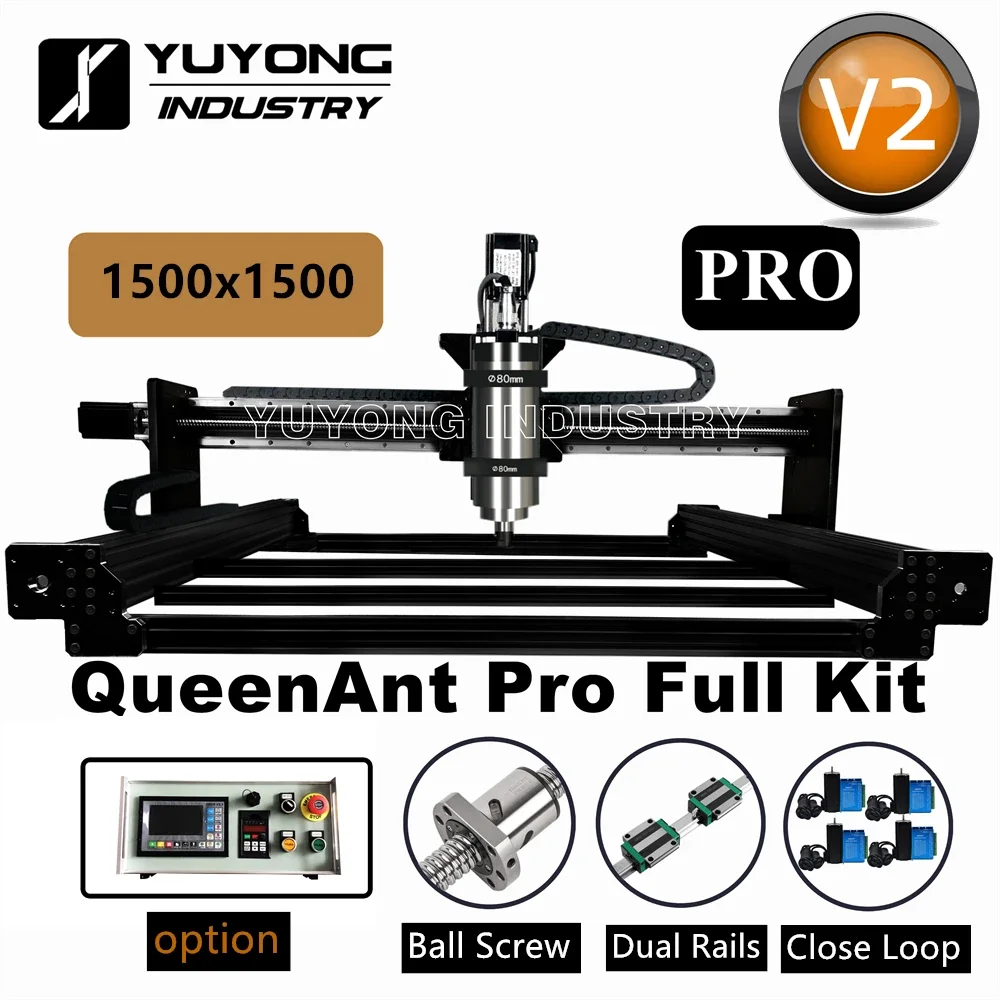 Чёрный 1515 QueenAnt PRO V2 16 мм Большой шариковый винт чпу полный комплект линейный рельс Модернизированный точный ЧПУ маршрутизатор гравировальный станок
Чёрный 1515 QueenAnt PRO V2 16 мм Большой шариковый винт чпу полный комплект линейный рельс Модернизированный точный ЧПУ маршрутизатор гравировальный станок