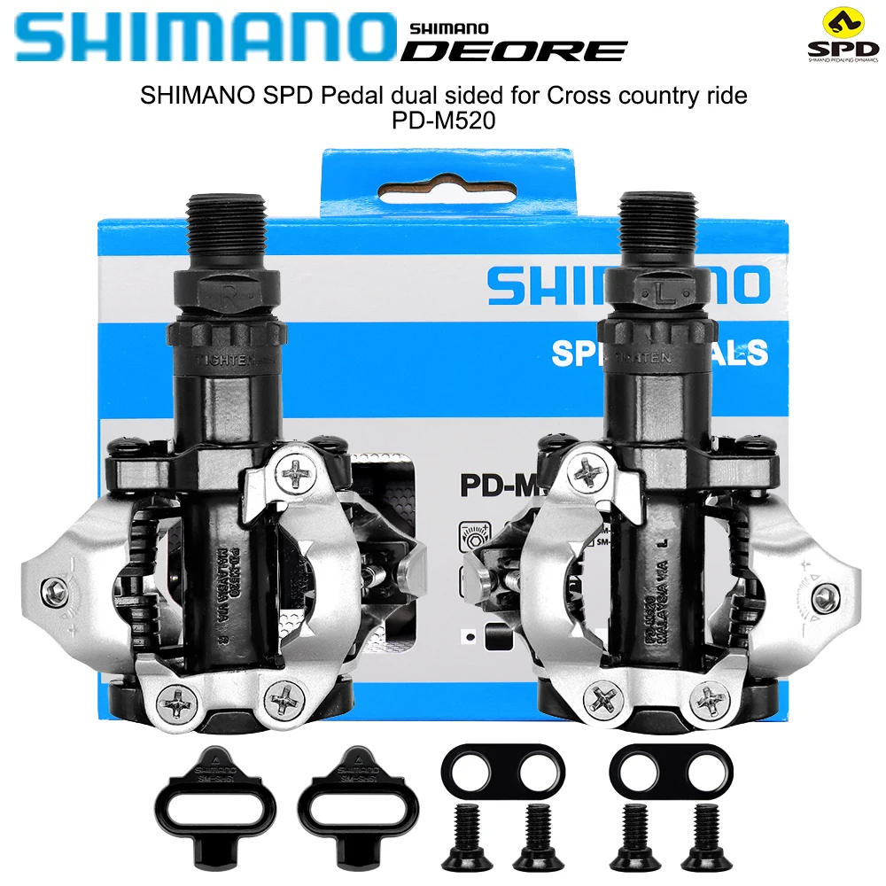 SHIMANO DEORE PD-M520 самоблокирующаяся педаль для горного велосипеда, черная SPD двухсторонняя для пересеченной местности, оригинальные запчасти для велосипеда
SHIMANO DEORE PD-M520 самоблокирующаяся педаль для горного велосипеда, черная SPD двухсторонняя для пересеченной местности, оригинальные запчасти для велосипеда