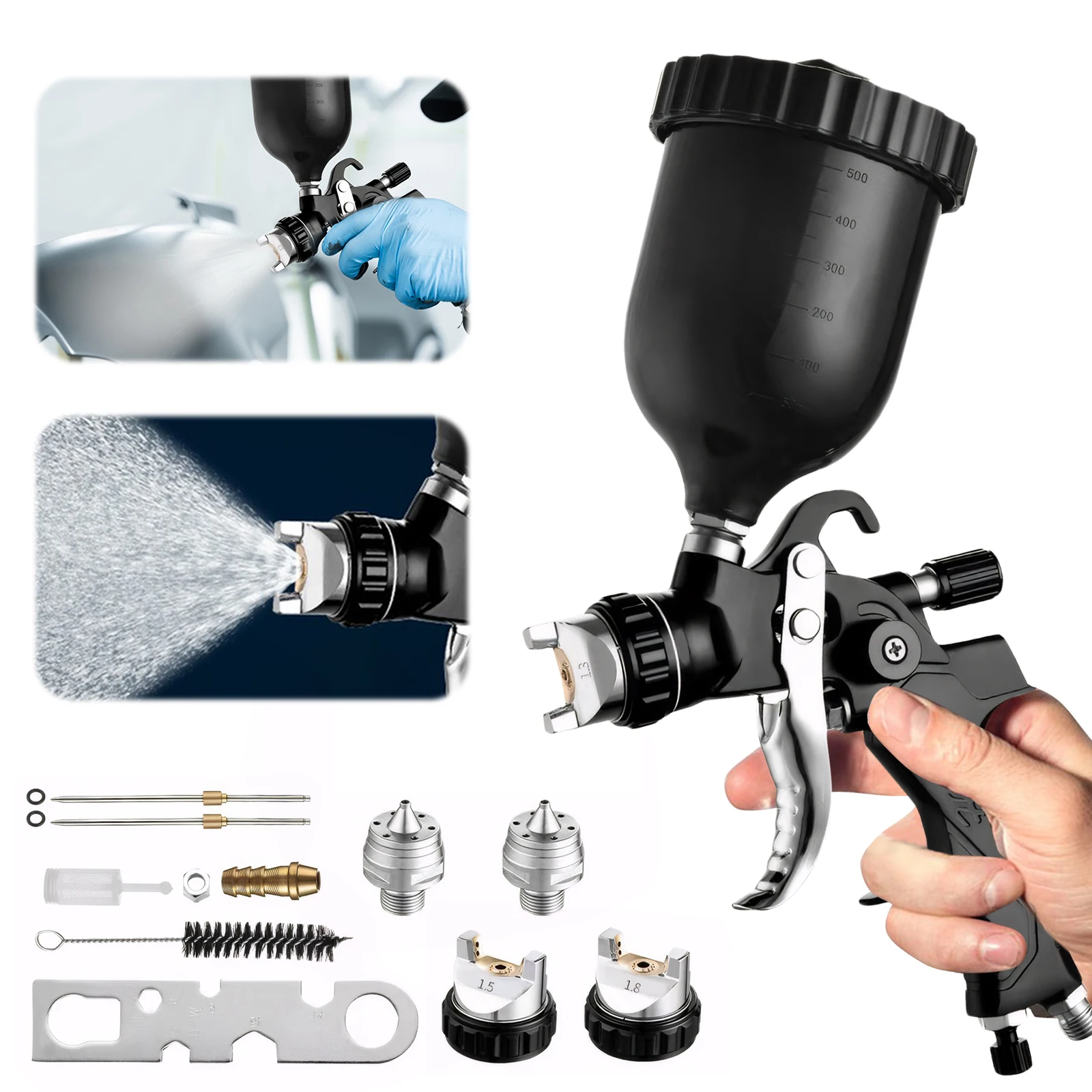HVLP Spray Gun with Adapter Professional Air Paint Spray Gun Car Aerograph Spraying Gun for Car Furniture Metal Surface Painting
HVLP Spray Gun with Adapter Professional Air Paint Spray Gun Car Aerograph Spraying Gun for Car Furniture Metal Surface Painting