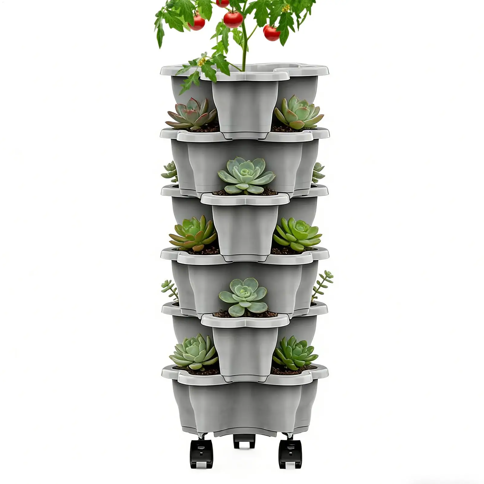 Plant Tower Indoor 6-Tier With Wheels Space Saving Stackable Vertical Planter Tower For Indoor Outdoor Home Yard Patio Raised
Plant Tower Indoor 6-Tier With Wheels Space Saving Stackable Vertical Planter Tower For Indoor Outdoor Home Yard Patio Raised