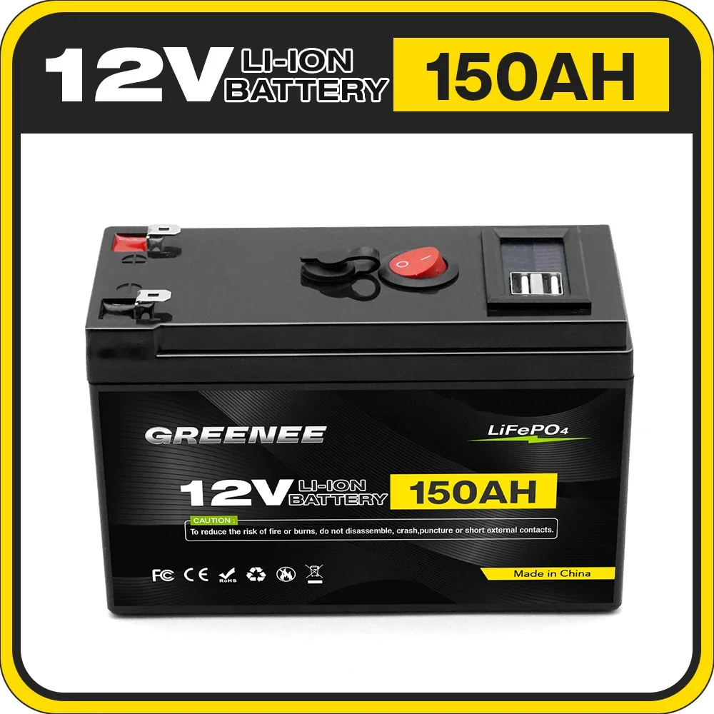 Deep Cycle LiFePO4 12V 150Ah Lithium Iron Phosphate Battery for Solar, Fish Finder, Power Wheels, Lighting,Off-Grid Applications
Deep Cycle LiFePO4 12V 150Ah Lithium Iron Phosphate Battery for Solar, Fish Finder, Power Wheels, Lighting,Off-Grid Applications