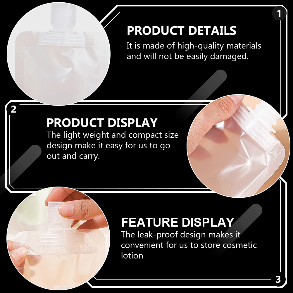 Refillable Packing Bag Travel Lotion Cosmetics Storage White Plastic Containers Makeup 
Refillable Packing Bag Travel Lotion Cosmetics Storage White Plastic Containers Makeup