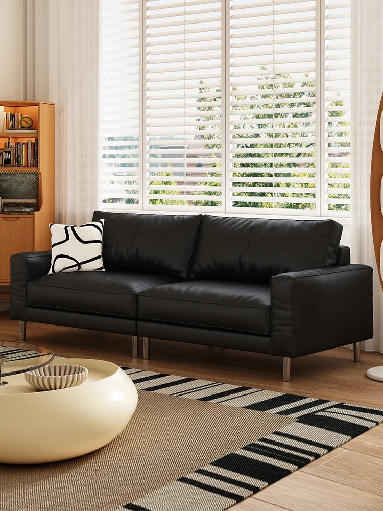 French retro minimalist modern straight row small apartment sofa Nordic office leather American industrial style living room sof
French retro minimalist modern straight row small apartment sofa Nordic office leather American industrial style living room sof