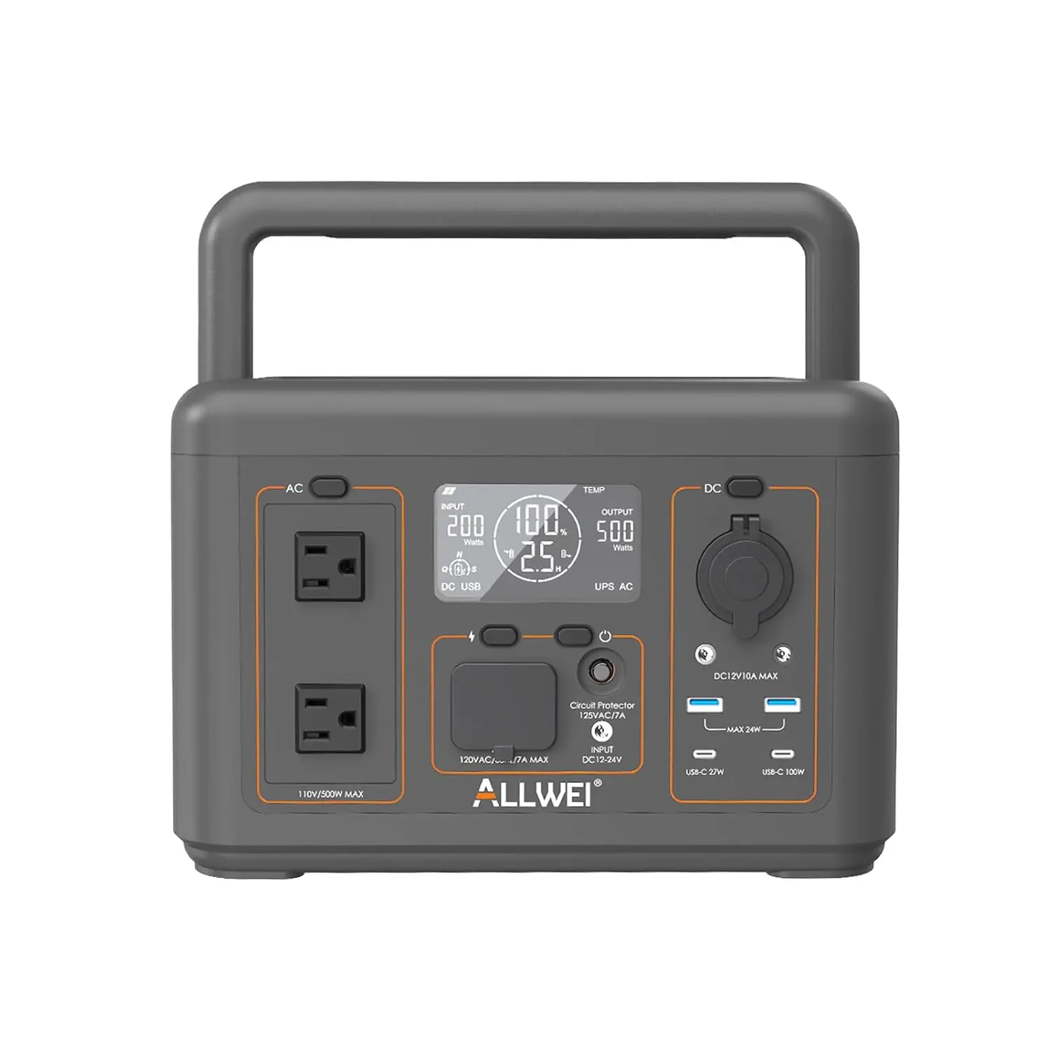 Portable Power Station 500W, 512Wh LiFePO4 Battery, UPS Function, 2.5Hrs Fast Charge, 2 AC Outlets(Surge 1000W), Solar, Custom
Portable Power Station 500W, 512Wh LiFePO4 Battery, UPS Function, 2.5Hrs Fast Charge, 2 AC Outlets(Surge 1000W), Solar, Custom