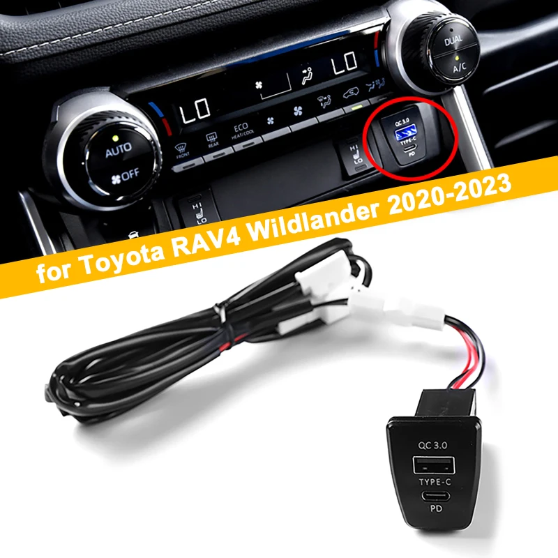 Car Charger Port Center Console PD+QC3.0 Dual Fast Charging Car Charger for Toyota RAV4 Wildlander 2020-2023
Car Charger Port Center Console PD+QC3.0 Dual Fast Charging Car Charger for Toyota RAV4 Wildlander 2020-2023