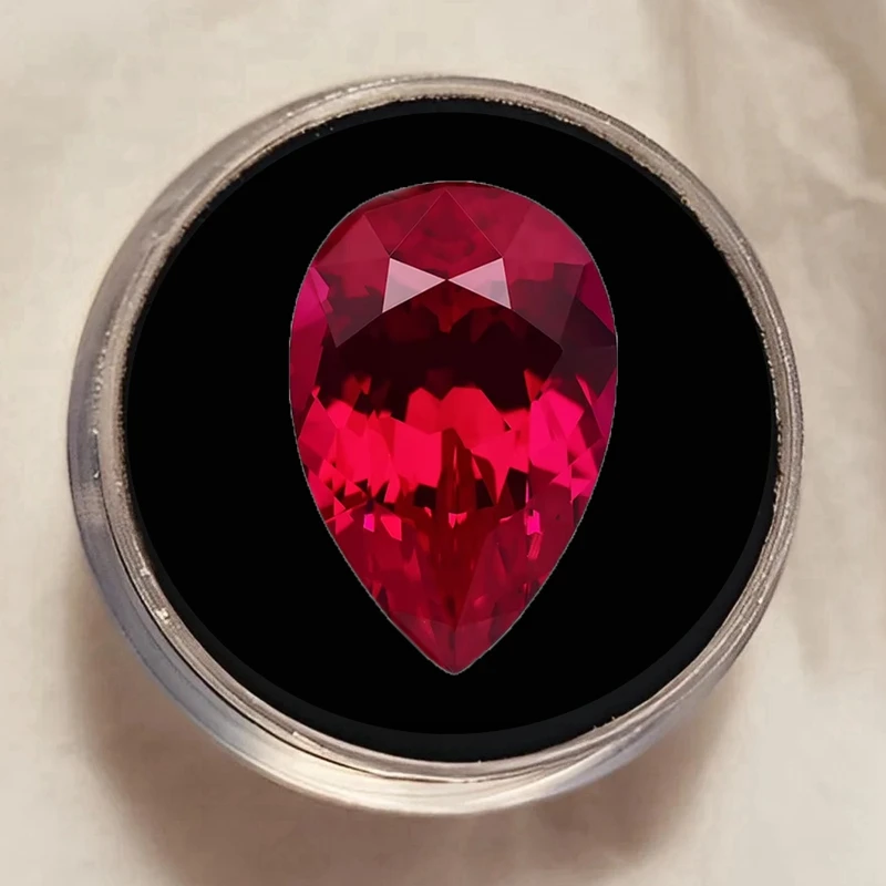 13×18mm Boxed Ruby Gem Pear Cut VVS Loose Stone for Jewelry Accessories and Collections Mohs Hardness Gems
13×18mm Boxed Ruby Gem Pear Cut VVS Loose Stone for Jewelry Accessories and Collections Mohs Hardness Gems
