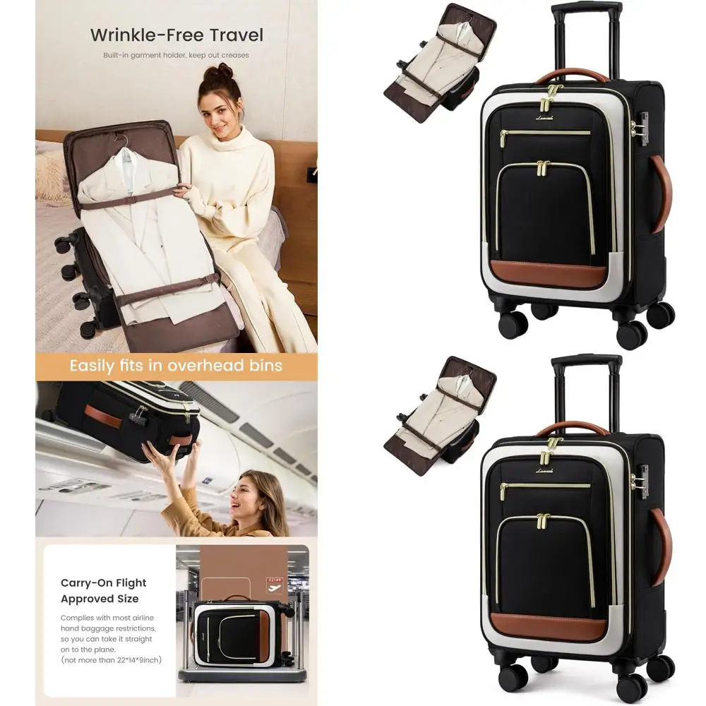 22 Inch Large Rolling Suitcase, 49L Softside Carry-On Luggage with Spinner Wheels and TSA Lock for Travel
22 Inch Large Rolling Suitcase, 49L Softside Carry-On Luggage with Spinner Wheels and TSA Lock for Travel