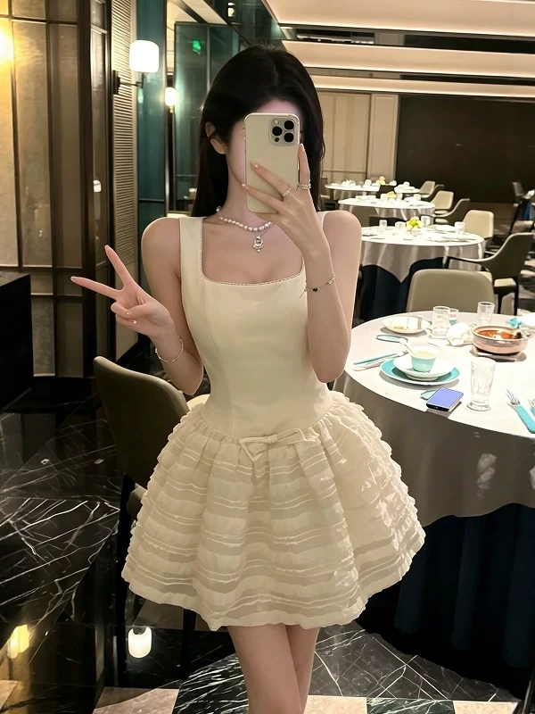 Princess Style White Knot Dress Women's Fashionable Short Skirt Summer New Arrival Pure Desire Soft Fabric H-Shape
Princess Style White Knot Dress Women's Fashionable Short Skirt Summer New Arrival Pure Desire Soft Fabric H-Shape