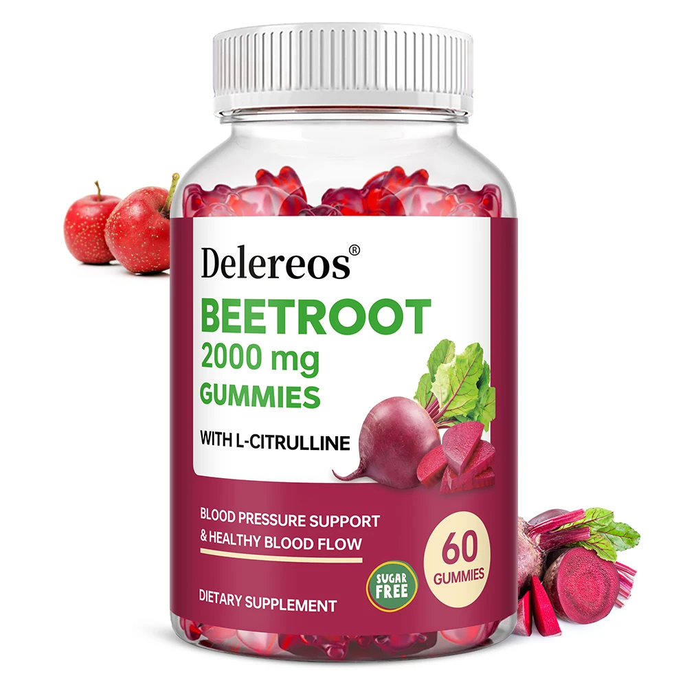 60PCS Beet Root Gummies – Blood Pressure Support & Mood Support, Maintain Heart Health, and Promote Overall Well-being
60PCS Beet Root Gummies – Blood Pressure Support & Mood Support, Maintain Heart Health, and Promote Overall Well-being