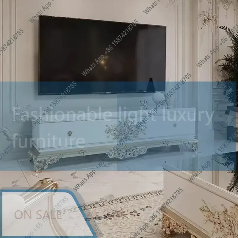 k-Mn French Light Luxury Palace Style Solid Wood Carving Flower TV Cabinet Coffee Table Combination Living Room Size High-end
k-Mn French Light Luxury Palace Style Solid Wood Carving Flower TV Cabinet Coffee Table Combination Living Room Size High-end