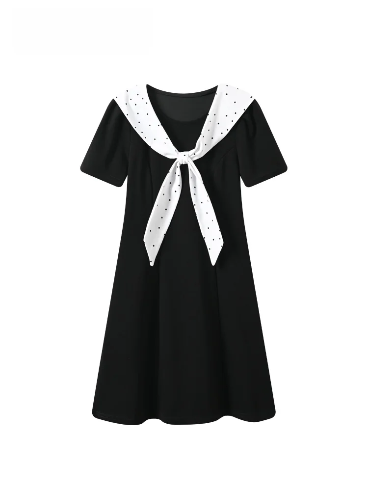 Summer New Style plus Size Women's Dress Short Sleeve A-Line Navy Collar Waist Cinched College Style Casual Citywalk Dress
Summer New Style plus Size Women's Dress Short Sleeve A-Line Navy Collar Waist Cinched College Style Casual Citywalk Dress