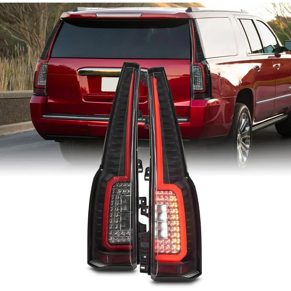 Подходит для Chevrolet Tahoe, Suburban, GMC Yukon XL 2015-2020 годов (в стиле Cadillac Escalade) — пара полностью светодиодных черных задних стоп-сигналов.
Подходит для Chevrolet Tahoe, Suburban, GMC Yukon XL 2015-2020 годов (в стиле Cadillac Escalade) — пара полностью светодиодных черных задних стоп-сигналов.