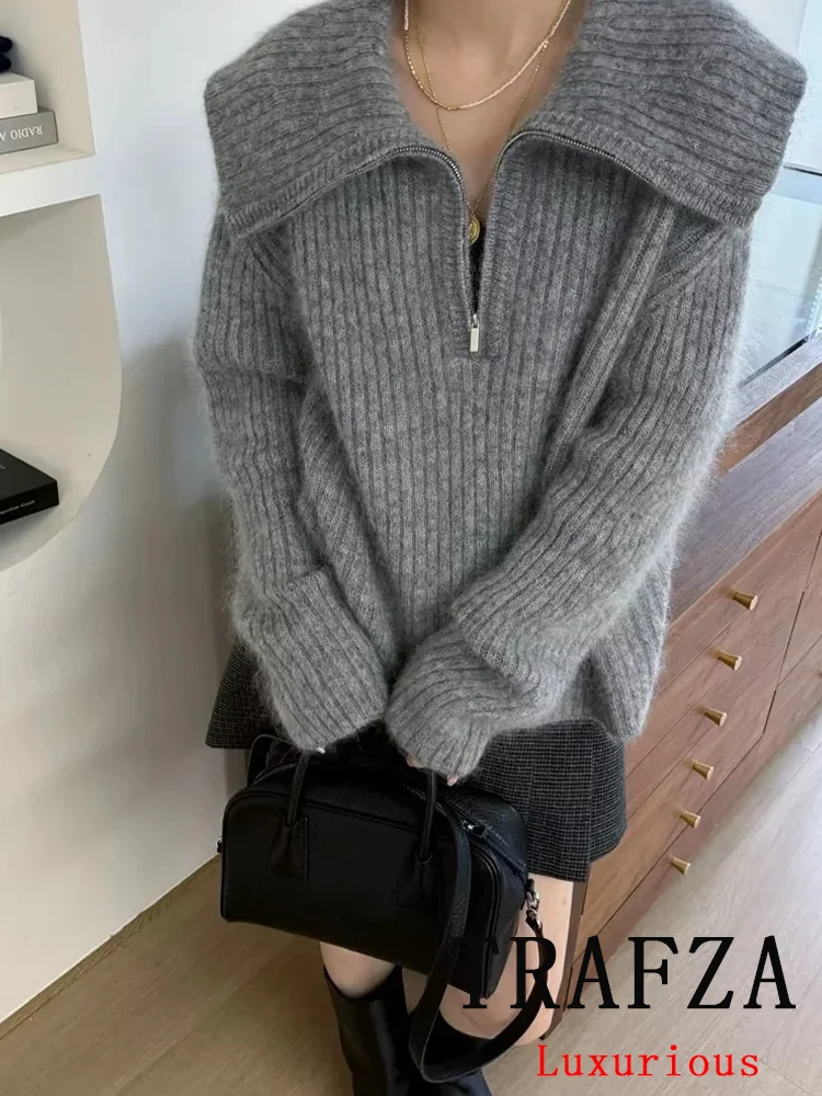 TRAFZA Vintage Casual Chic Women Sweater Long Sleeve Knitted Sweater Fashion 2024 Autumn Winter Thick Warm Pullovers Elegant
TRAFZA Vintage Casual Chic Women Sweater Long Sleeve Knitted Sweater Fashion 2024 Autumn Winter Thick Warm Pullovers Elegant